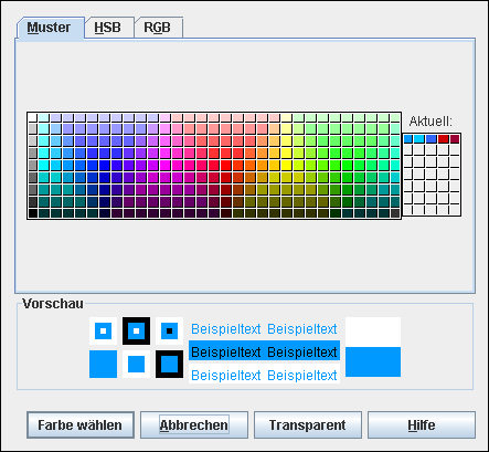 Der Dialog Farbe w&auml;hlen