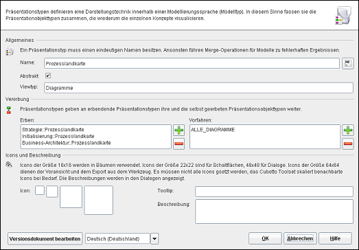 Der Pr&auml;sentationstypeneditor