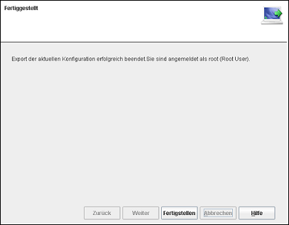 Bericht &uuml;ber den Export einer Konfiguration