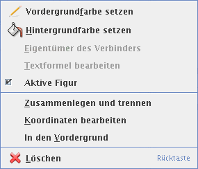 Kontextmen&uuml; beim Klick auf eine Figur im Grafikeditor