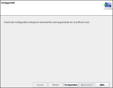 Bericht &uuml;ber den Import einer Konfiguration