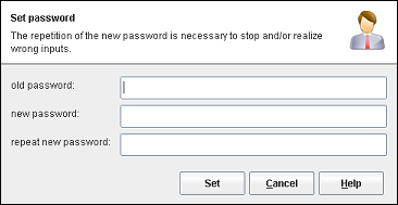 The dialog Change passwords