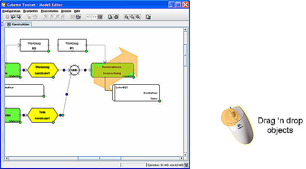 Move objects in the presentation panel