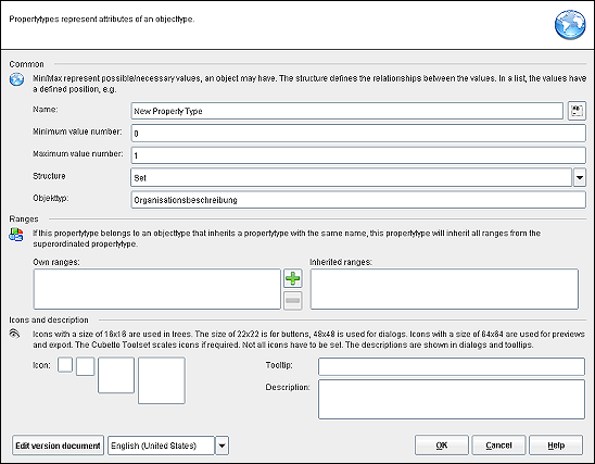 The property type editor