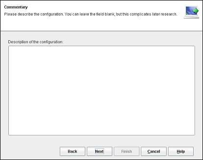 Entry of the modification comment when exporting a configuration