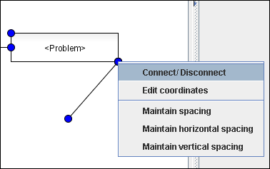 Dialog appearing when dragging two points together