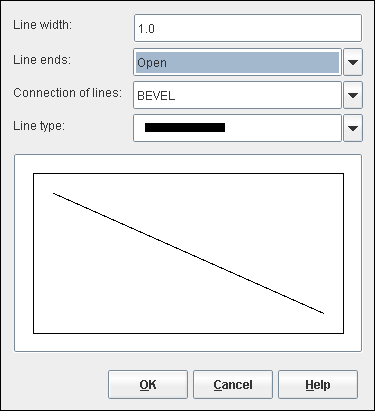 The Line format dialog