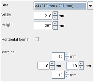 The Size and margins tab