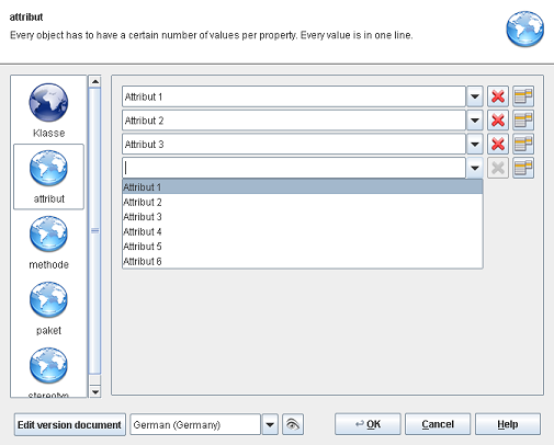 Choose a value from drop-down list