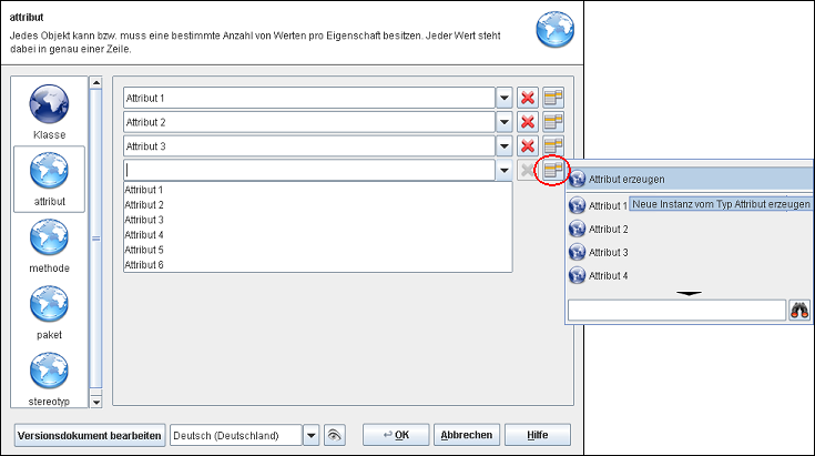 Create a new Object of the corresponding object type